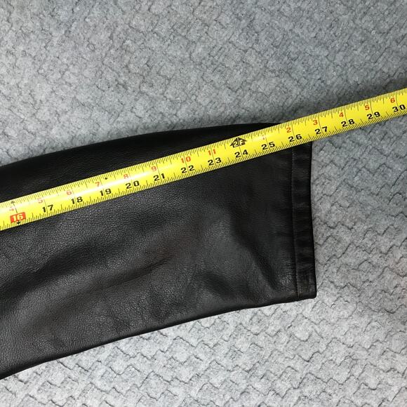 Jim & Mary Lou Leather Jacket Mens XL Black 3M Thinsulate Car Coat Quilted Lined - Picture 7 of 16